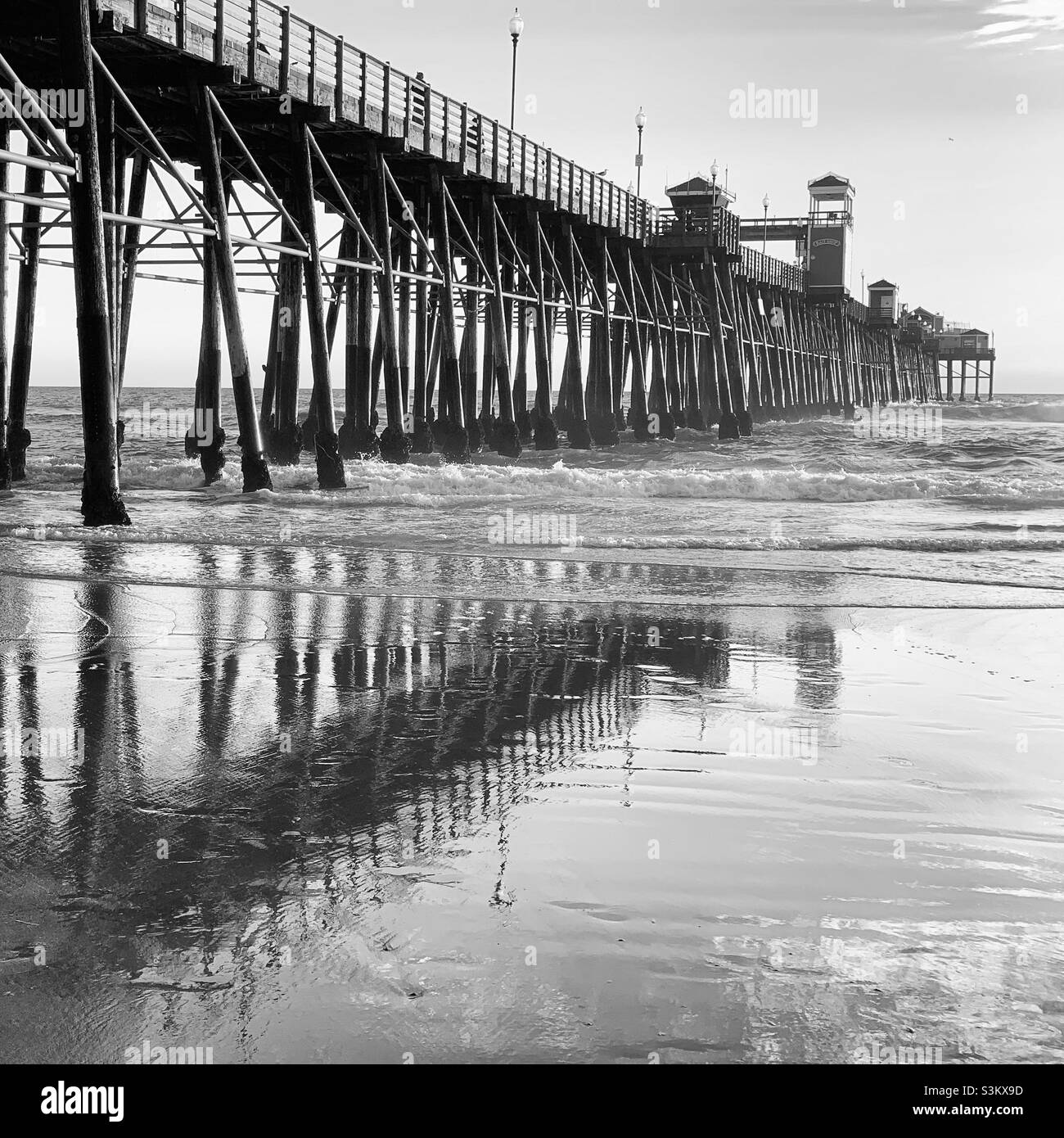September, 2021, Oceanside Pier, Oceanside, San Diego County, California, United States, North America - Smartphone Captured Stock Image