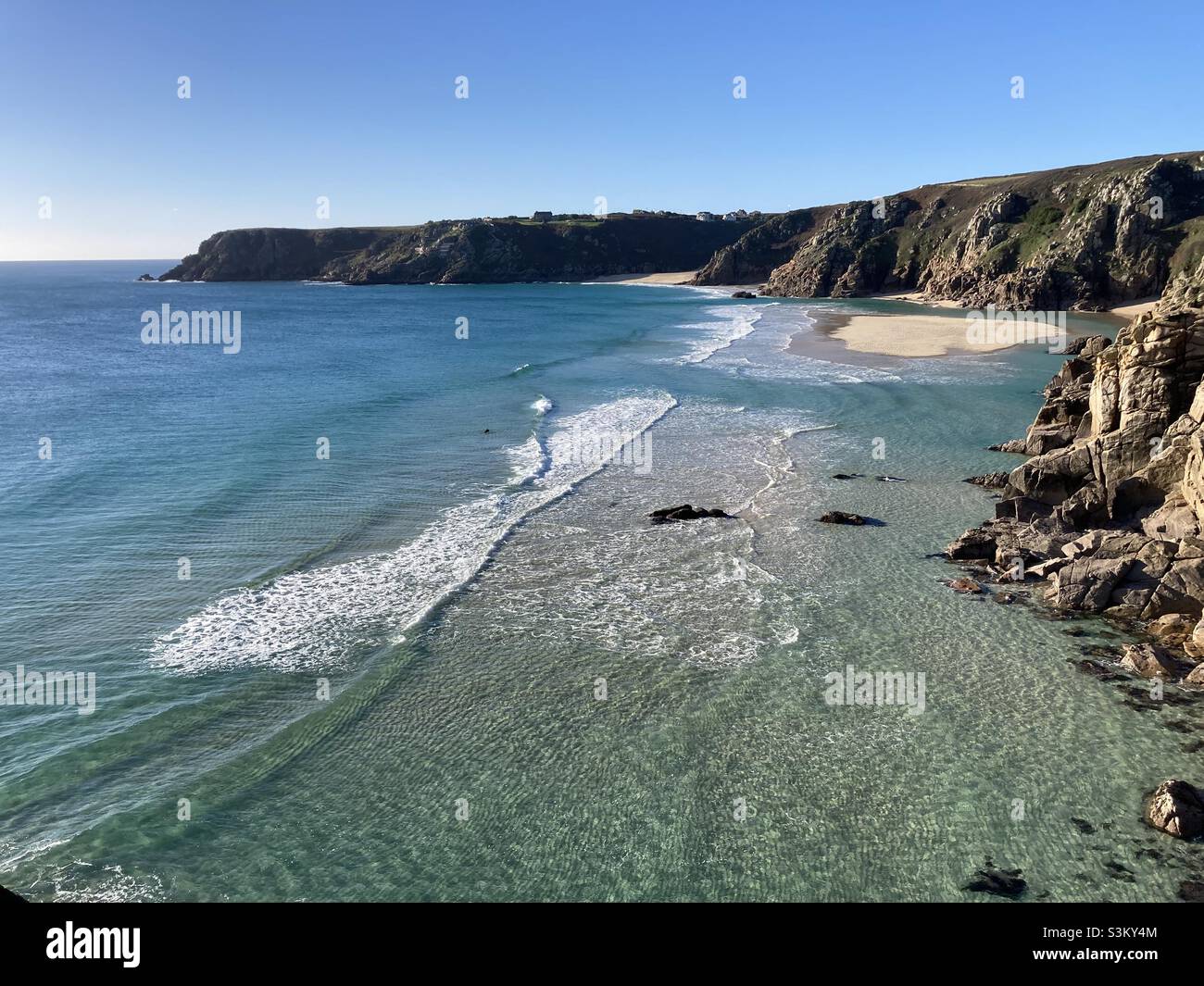 Pedn Vounder beach, West Cornwall - Smartphone Captured Stock Image