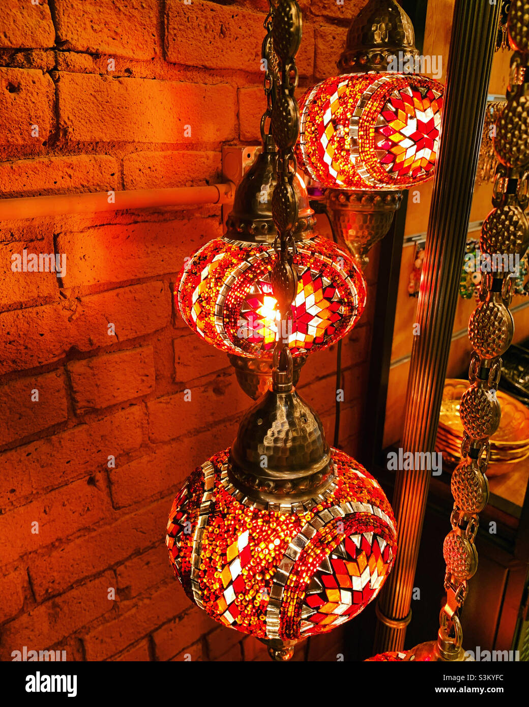 Decor at Lokum Turkish Delight and Baklava, San Luis Obispo, San Luis Obispo County, California, United States, North America - Smartphone Captured Stock Image