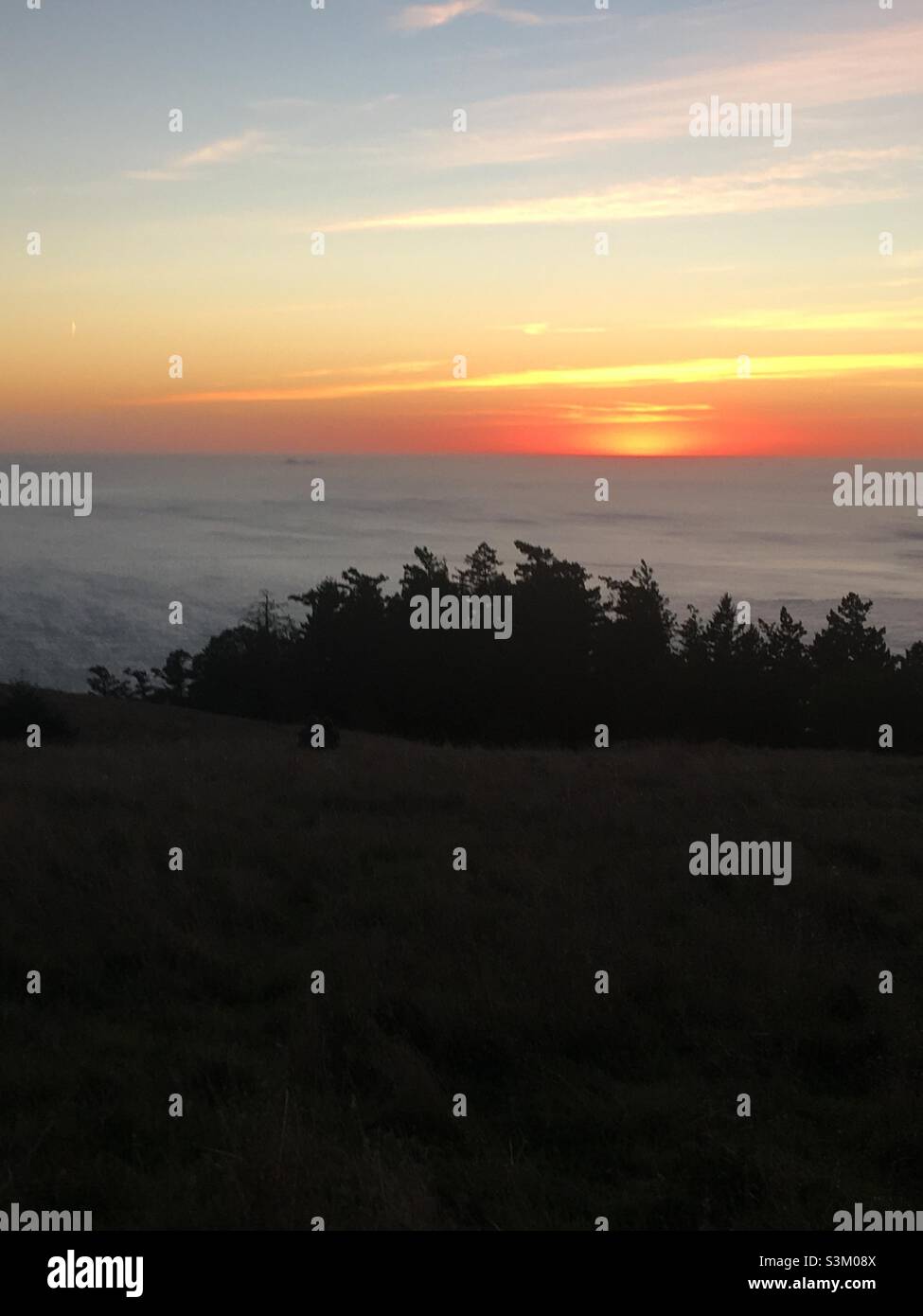 Sunset at Mount Tamalpais State Park Mill Valley California Stock Photo