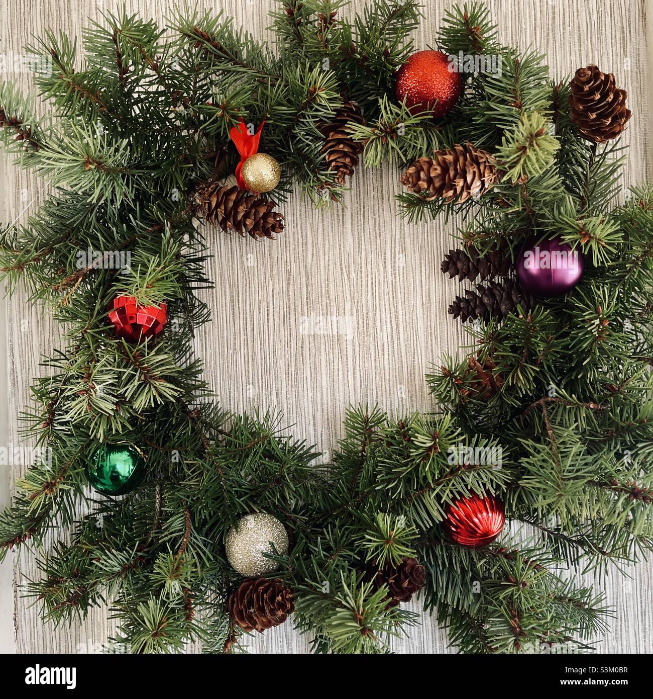 Christmas wreath celebration Stock Photo - Alamy