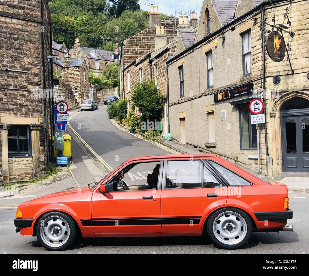 1980s Ford Escort - Matlock Bath Derbyshire U.K. - Smartphone Captured Stock Image