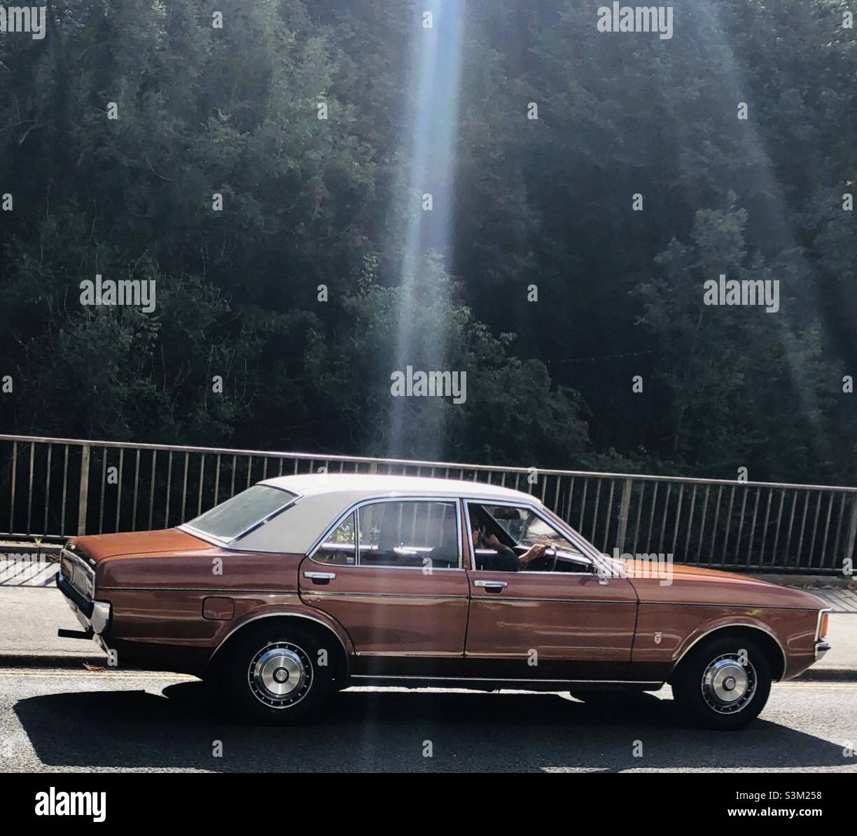 1970s Ford Granada - Matlock Bath Derbyshire U.K. - Smartphone Captured Stock Image