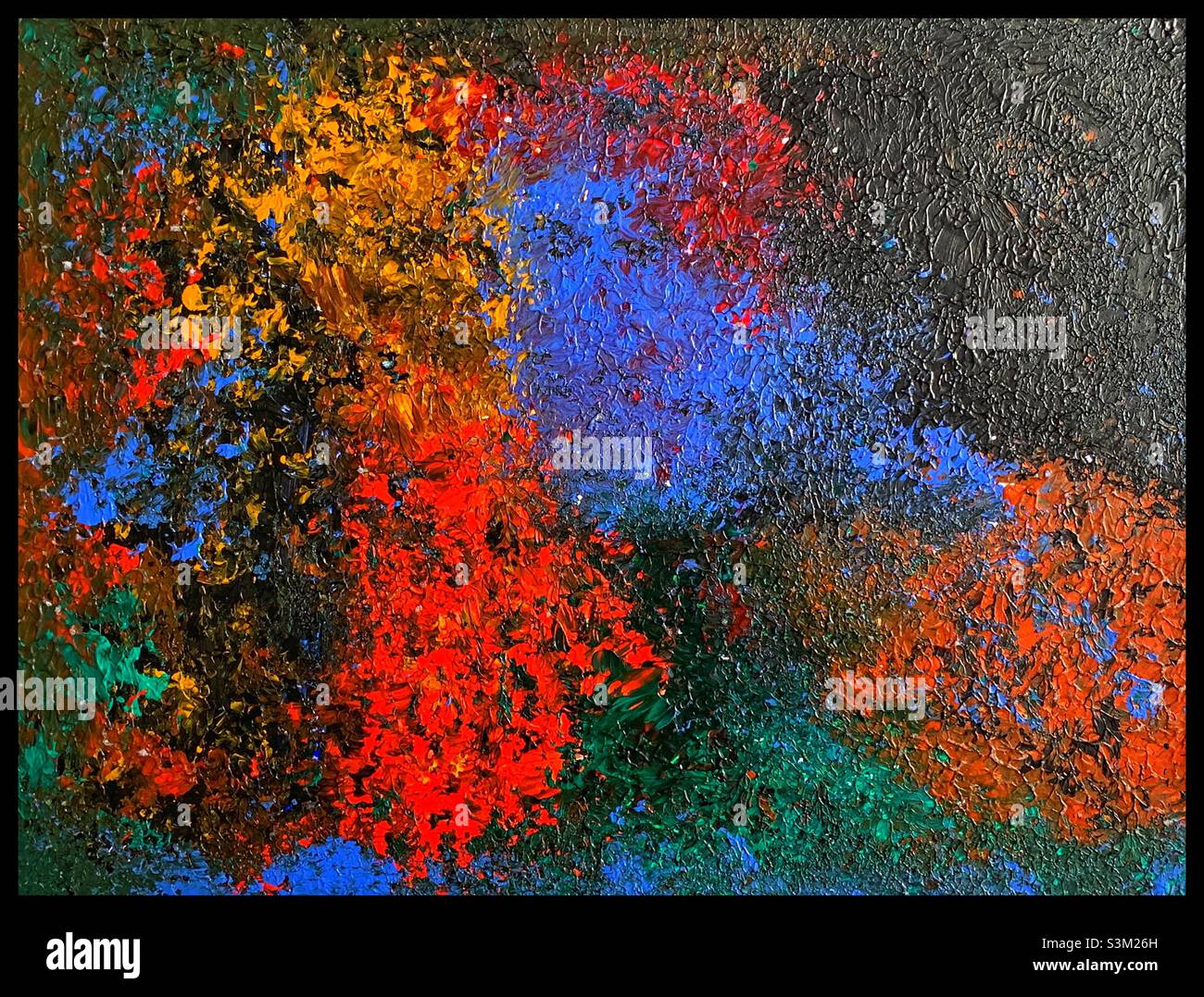 Abstract art in framed. (My painting) - Smartphone Captured Stock Image