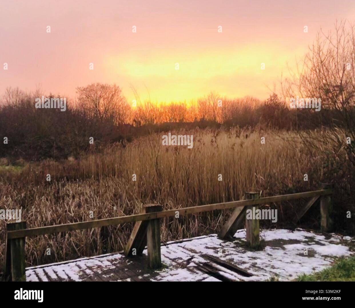 Orange sky - Derby - Smartphone Captured Stock Image