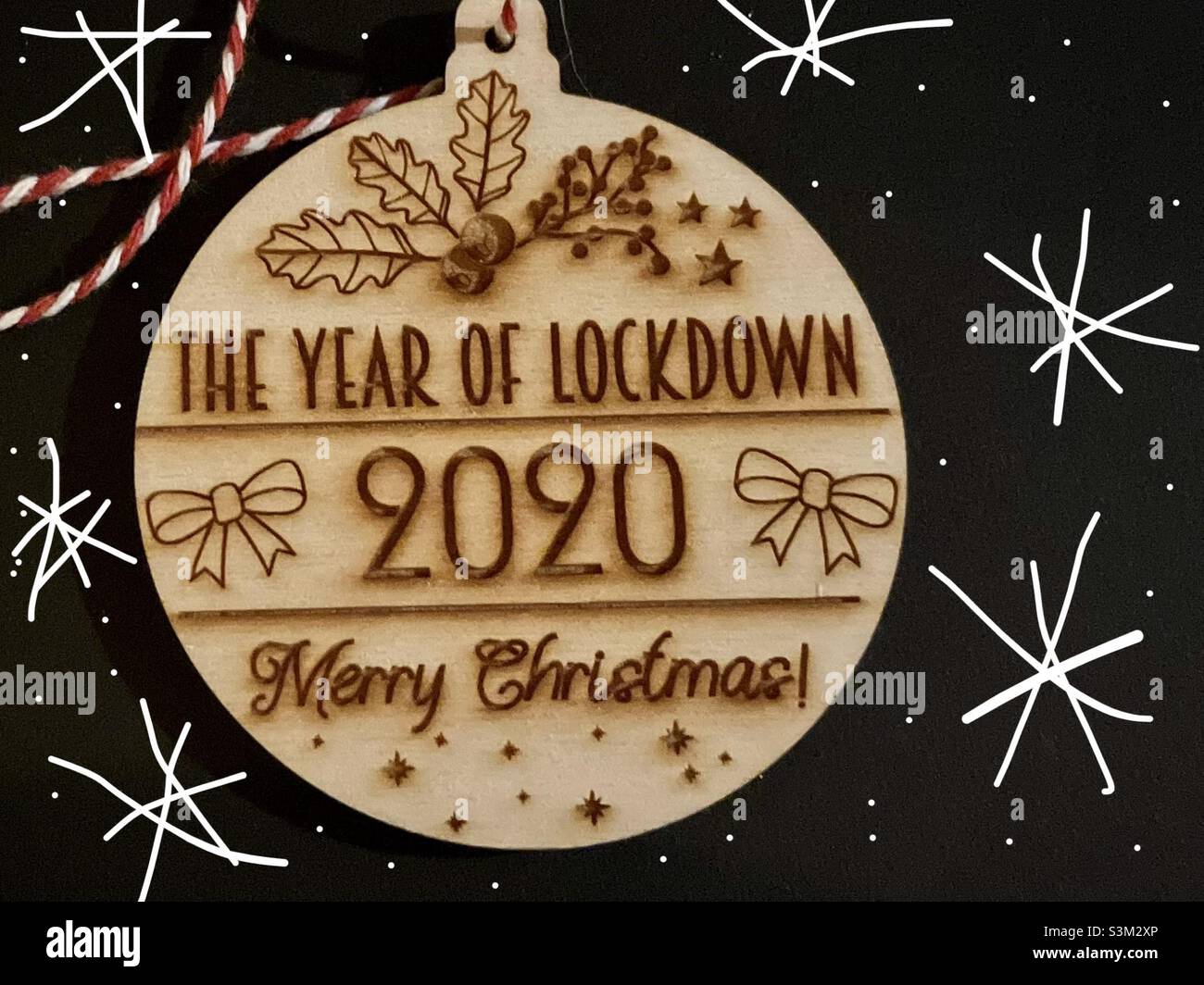2020 year of lockdown Christmas tree bauble Stock Photo Alamy