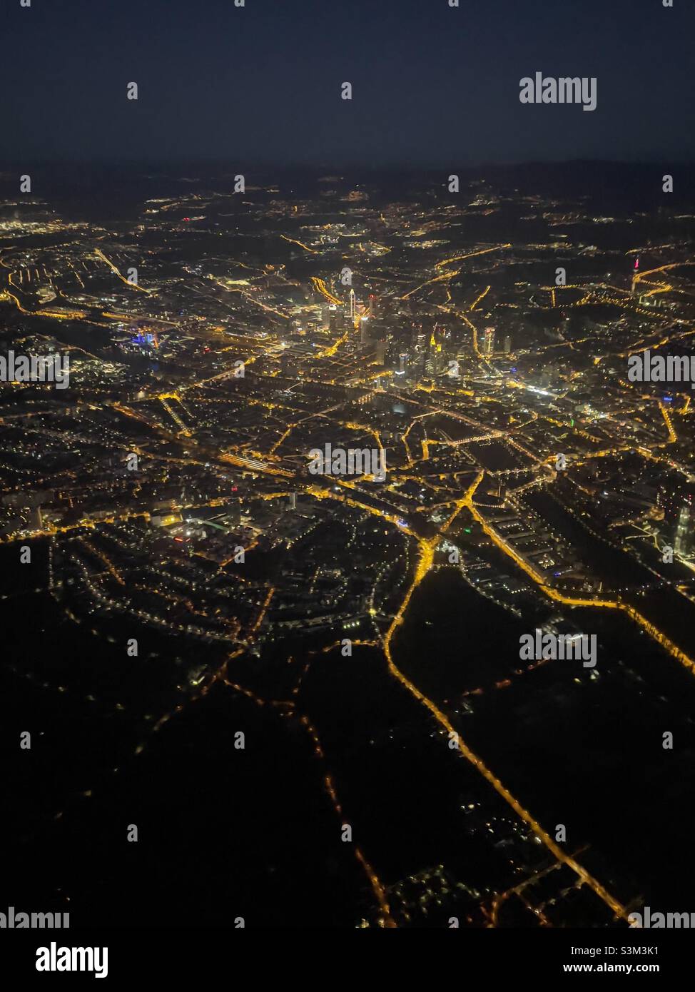 City night lights aerial hi-res stock photography and images - Alamy