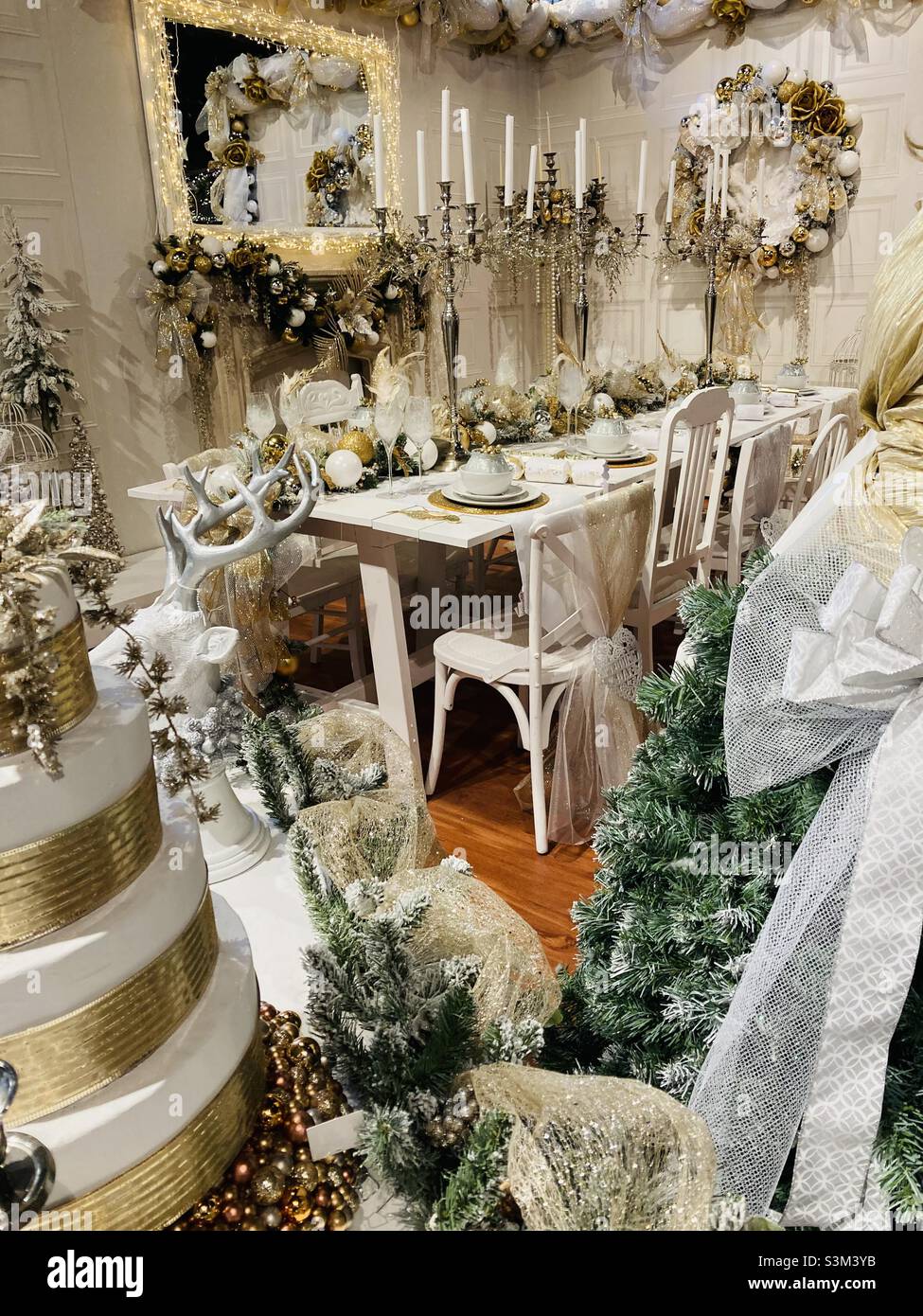 Designer Christmas kitchen table - Smartphone Captured Stock Image