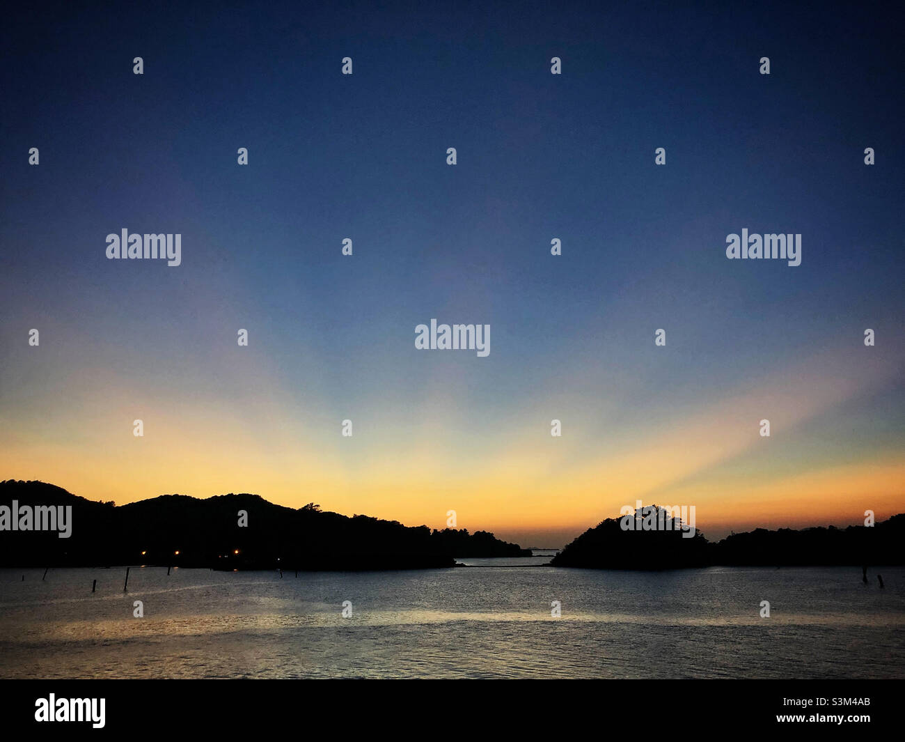 Sunset over Sunny Bay, Lantau Island, Hong Kong - Smartphone Captured Stock Image