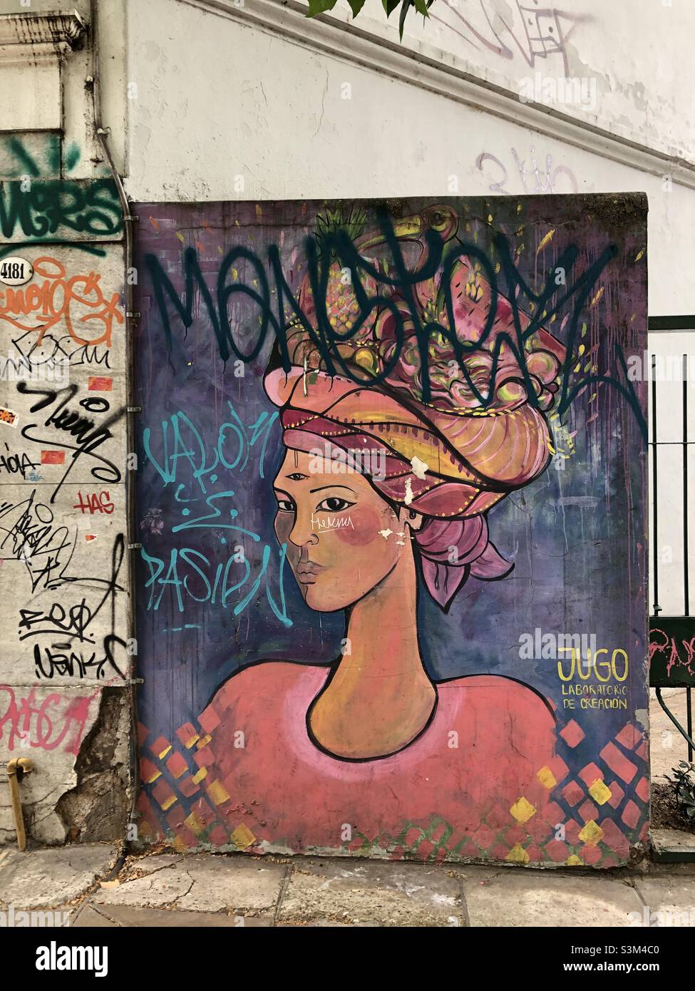 Street art in the Palermo neighbourhood in Buenos Aires, Argentina. - Smartphone Captured Stock Image