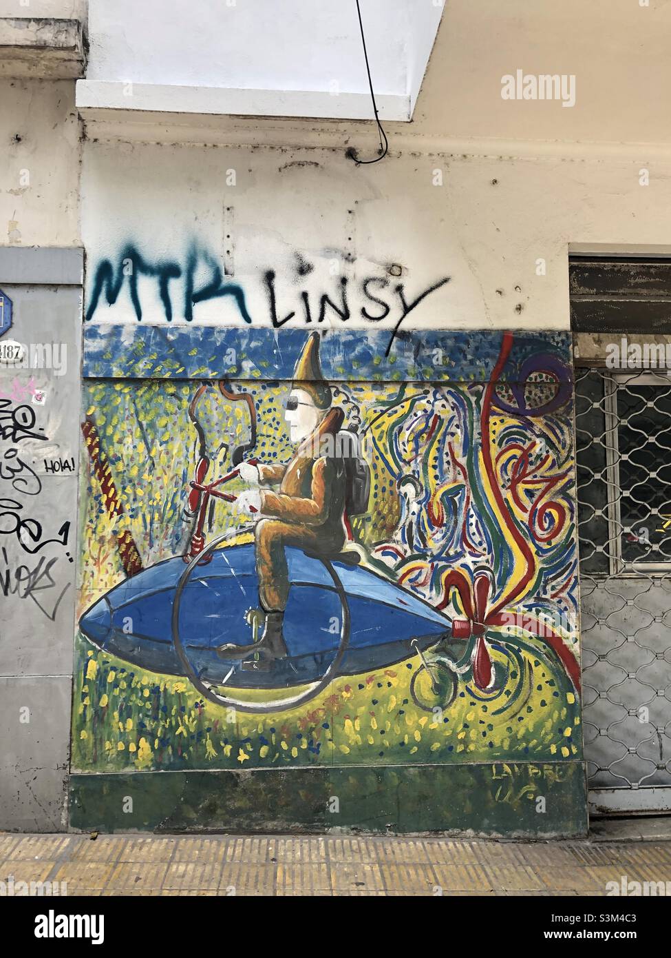Urban street art in Palermo, a neighbourhood in Buenos Aires, Argentina. - Smartphone Captured Stock Image