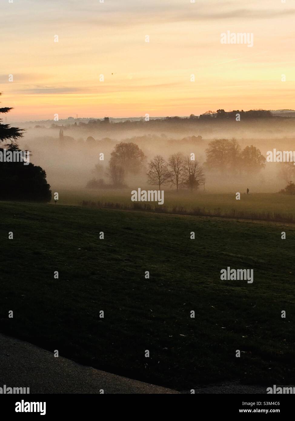 Winter morning looking over Cawthorne park Stock Photo