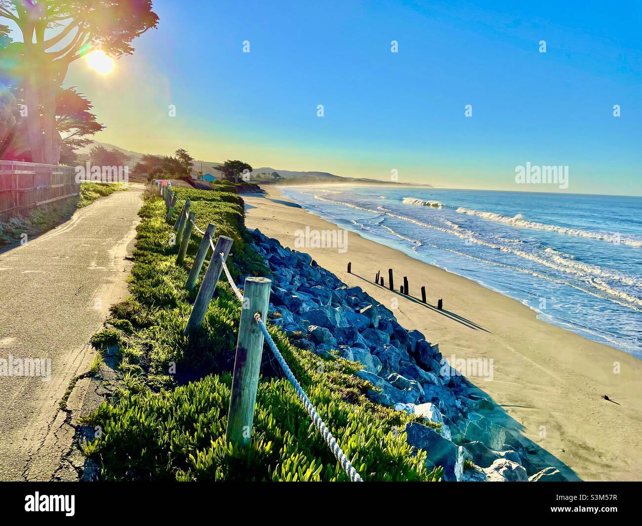 Bicycle path Half Moon Bay - Smartphone Captured Stock Image