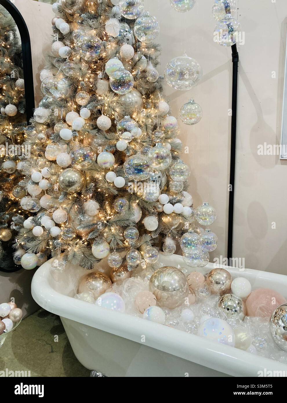 Festive bathroom Christmas Stock Photo