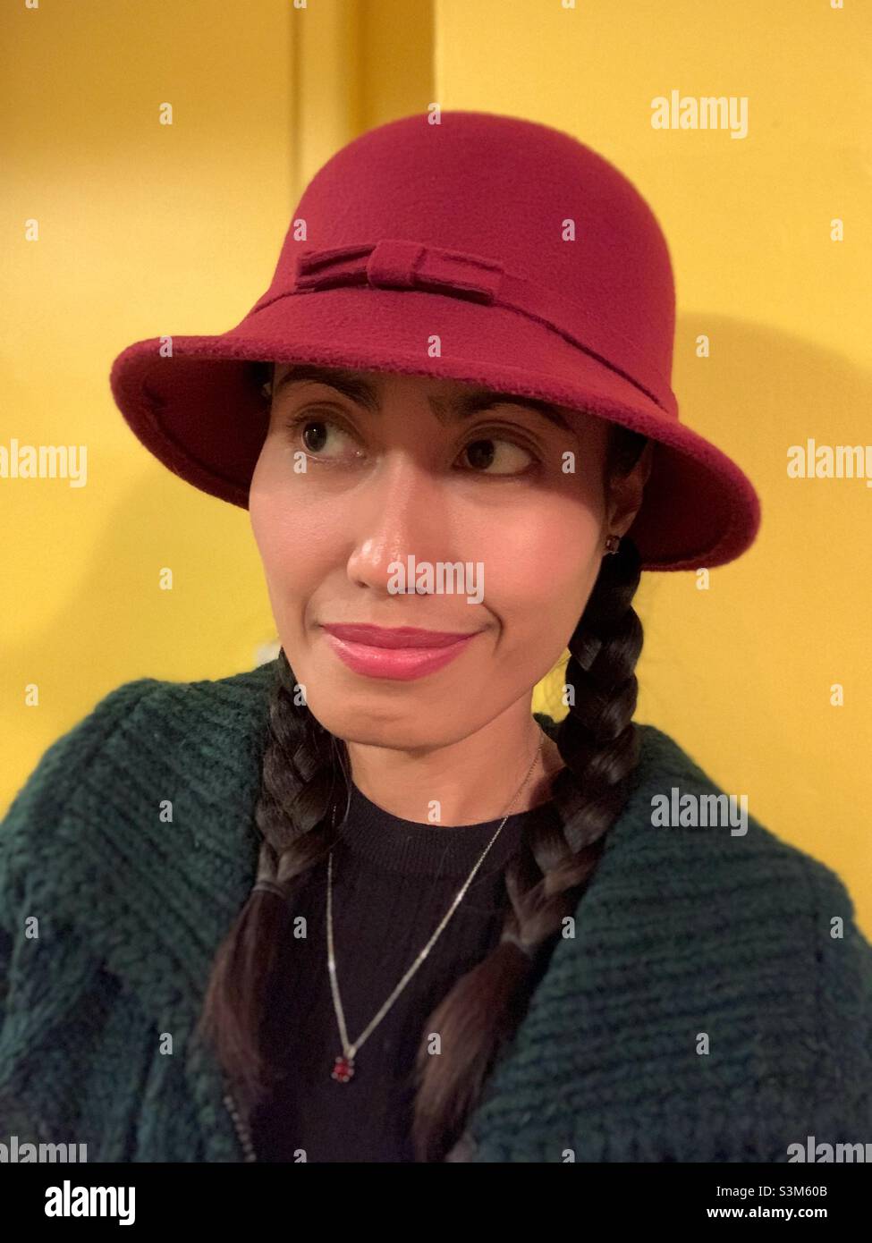 Portrait of a woman in appreciative look. - Smartphone Captured Stock Image