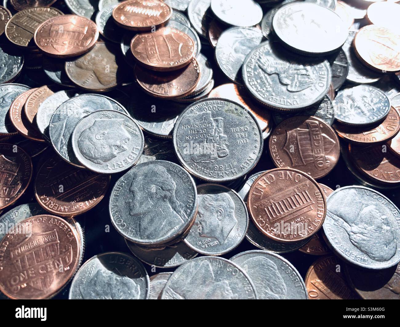 US coins - Smartphone Captured Stock Image