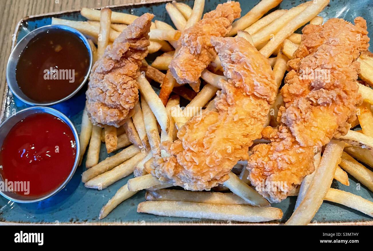 Chicken tenders and fries Stock Photo Alamy