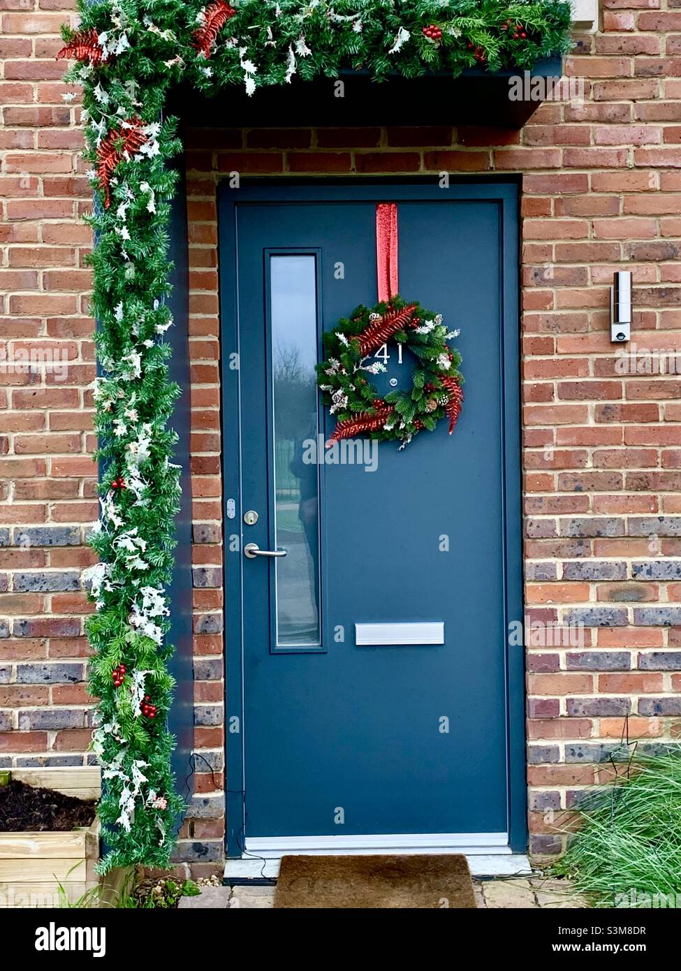Houses decorated for Christmas - Smartphone Captured Stock Image