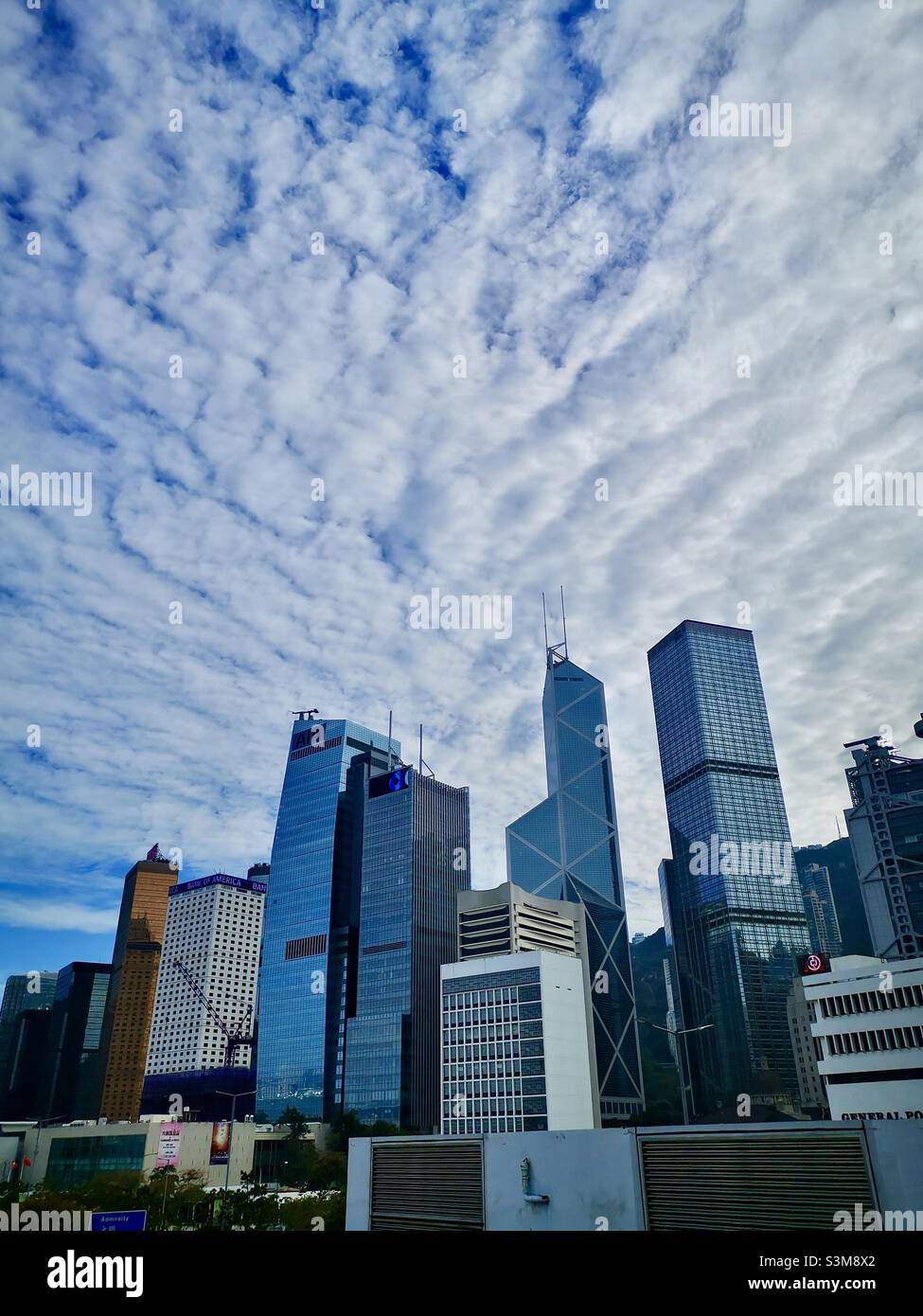 Beautiful cloud patterns over Hong Kong. - Smartphone Captured Stock Image