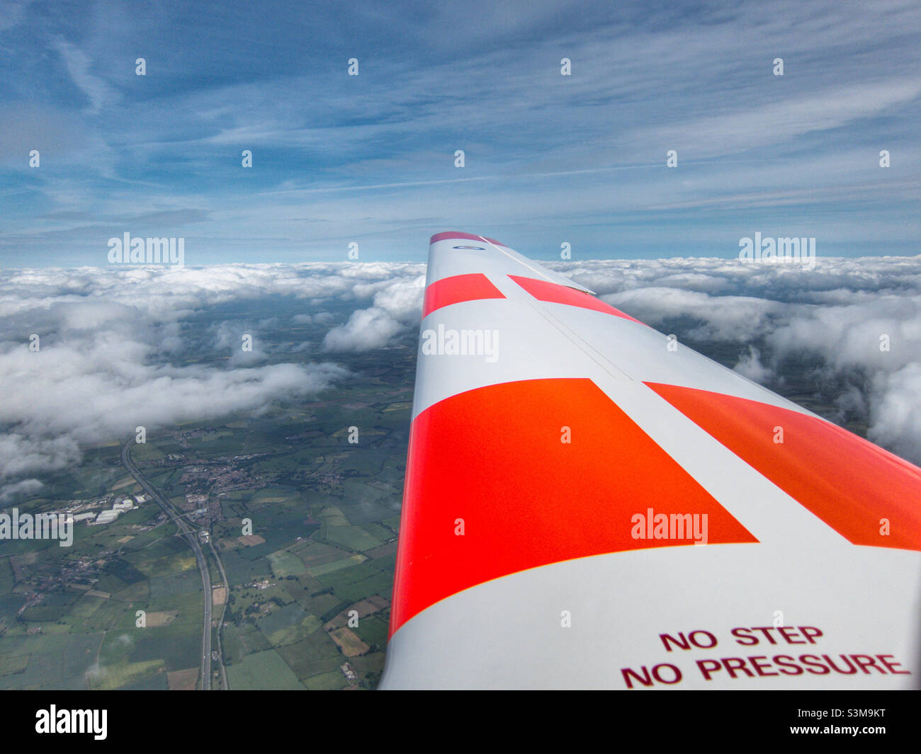 View from a Air Cadet Vigilant motor glider Stock Photo
