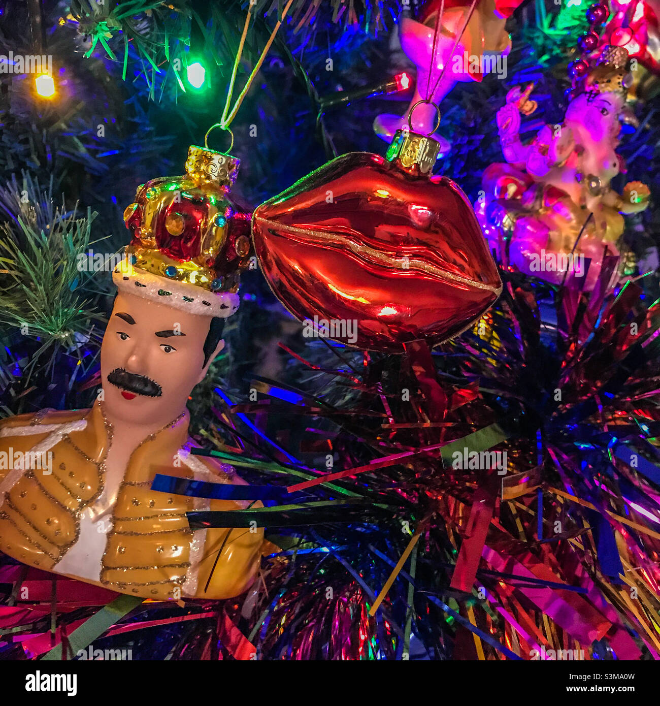 Pride Christmas decorations - Smartphone Captured Stock Image