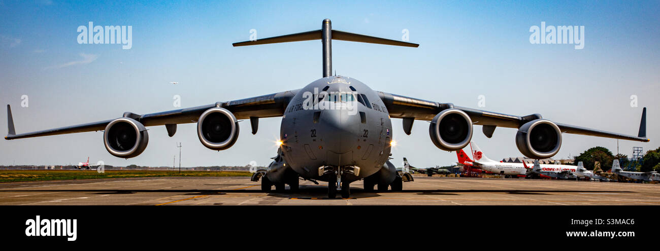 A Royal Australian Air Force C17 Globemaster at Juanda Airport Surabaya. - Smartphone Captured Stock Image