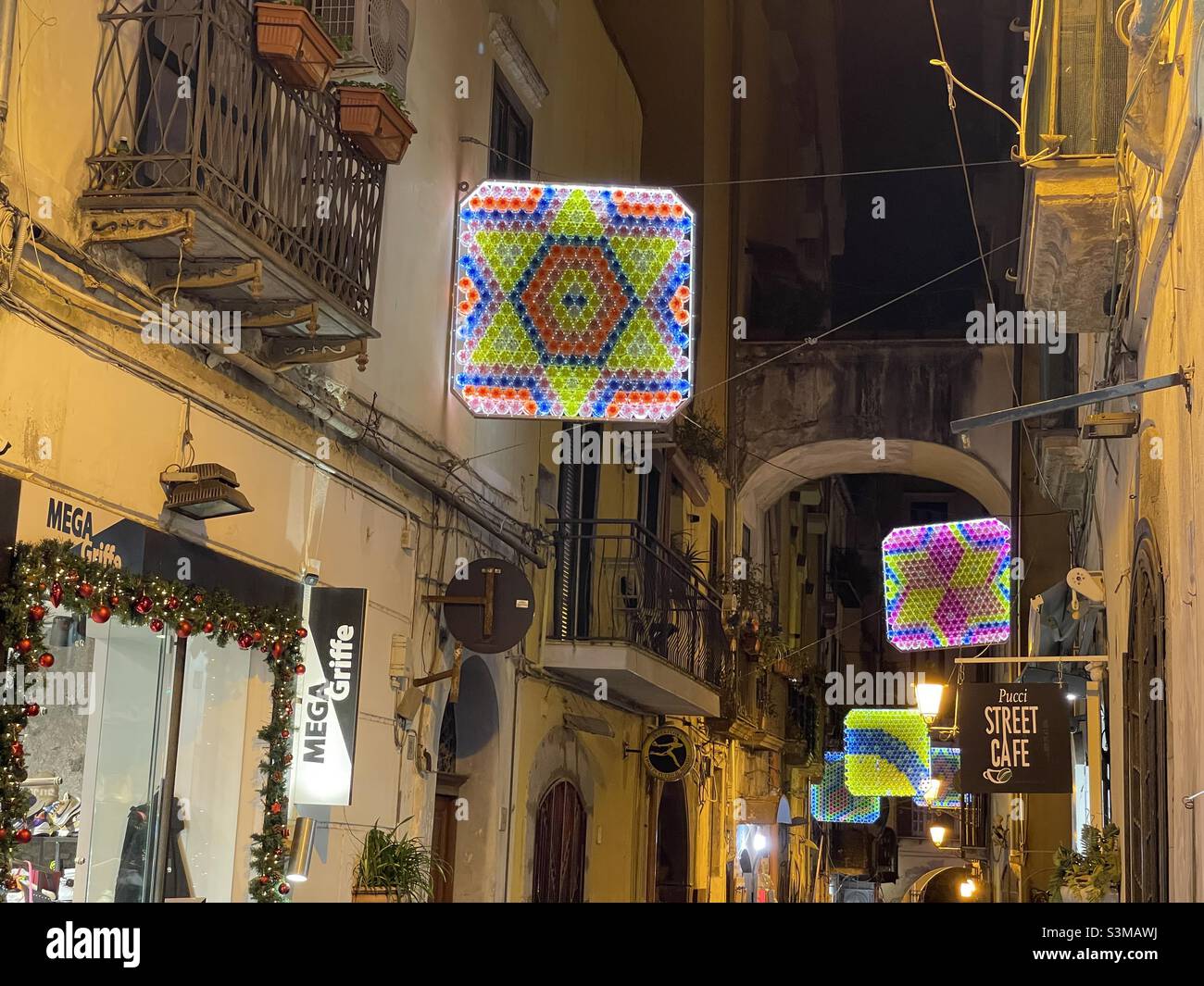 Salerno Christmas Lights Stock Photo Alamy