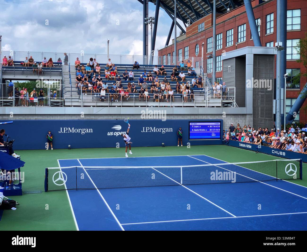 Feliciano López ready to hit the tennis ball First round US OPEN. - Smartphone Captured Stock Image
