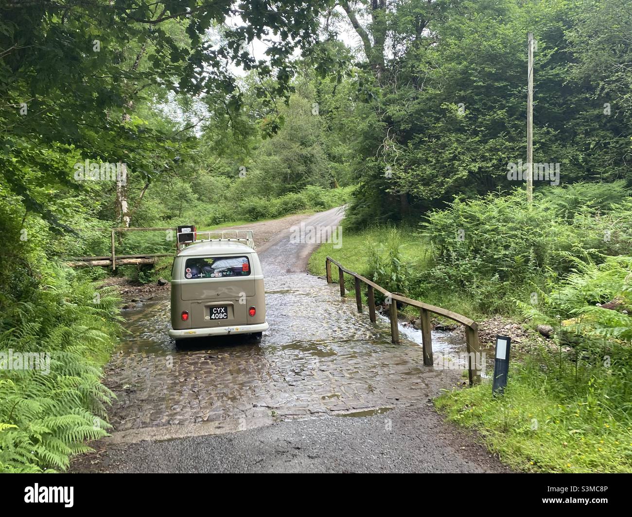 Road Trip VW Splitscreen Camper Van Vintage - Smartphone Captured Stock Image