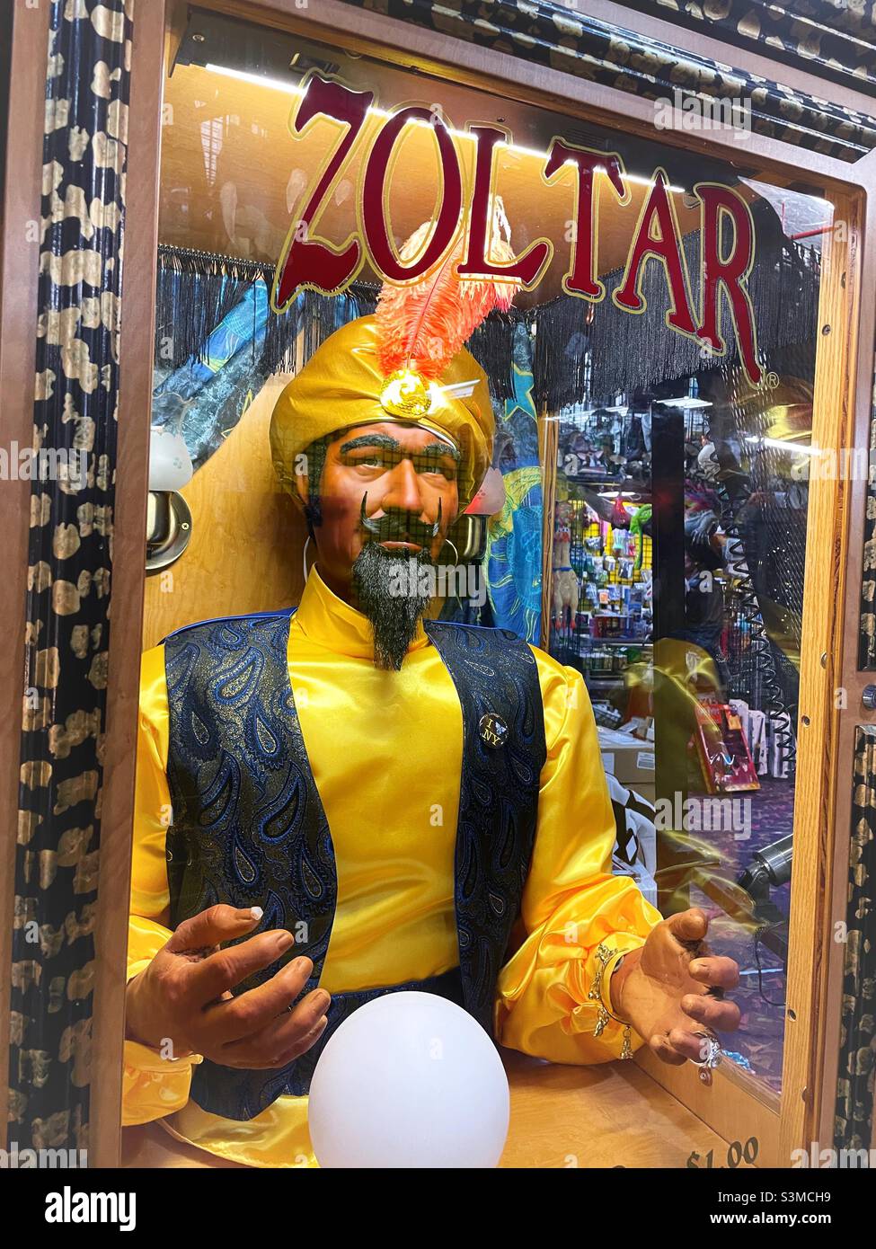 Zoltar is a fortunetelling amusement park machine, USA, 2021 - Smartphone Captured Stock Image