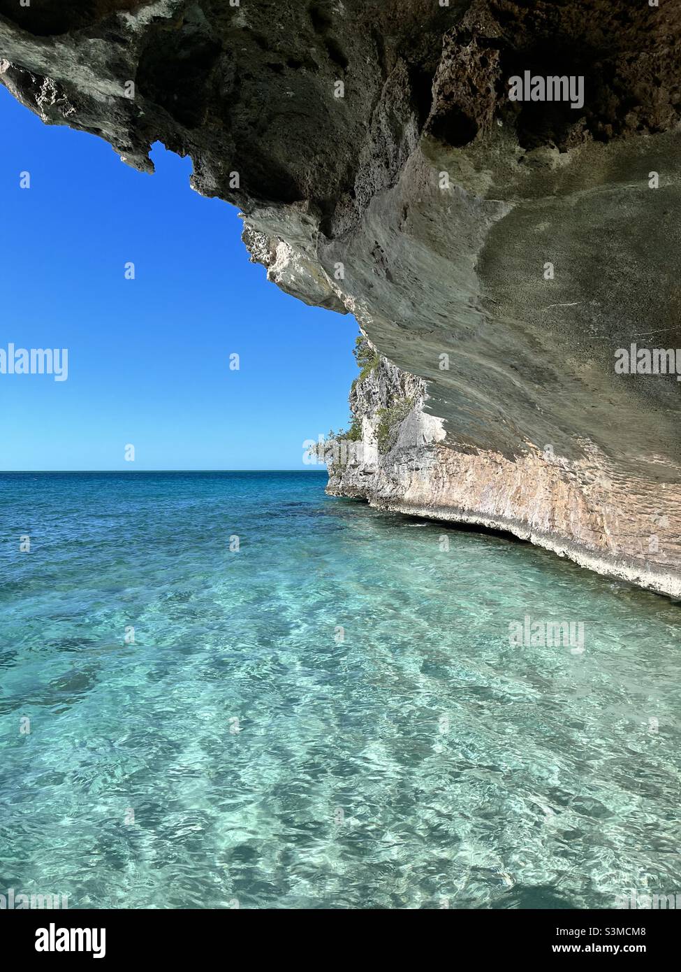 Ocean cave, exuma, Bahamas Stock Photo