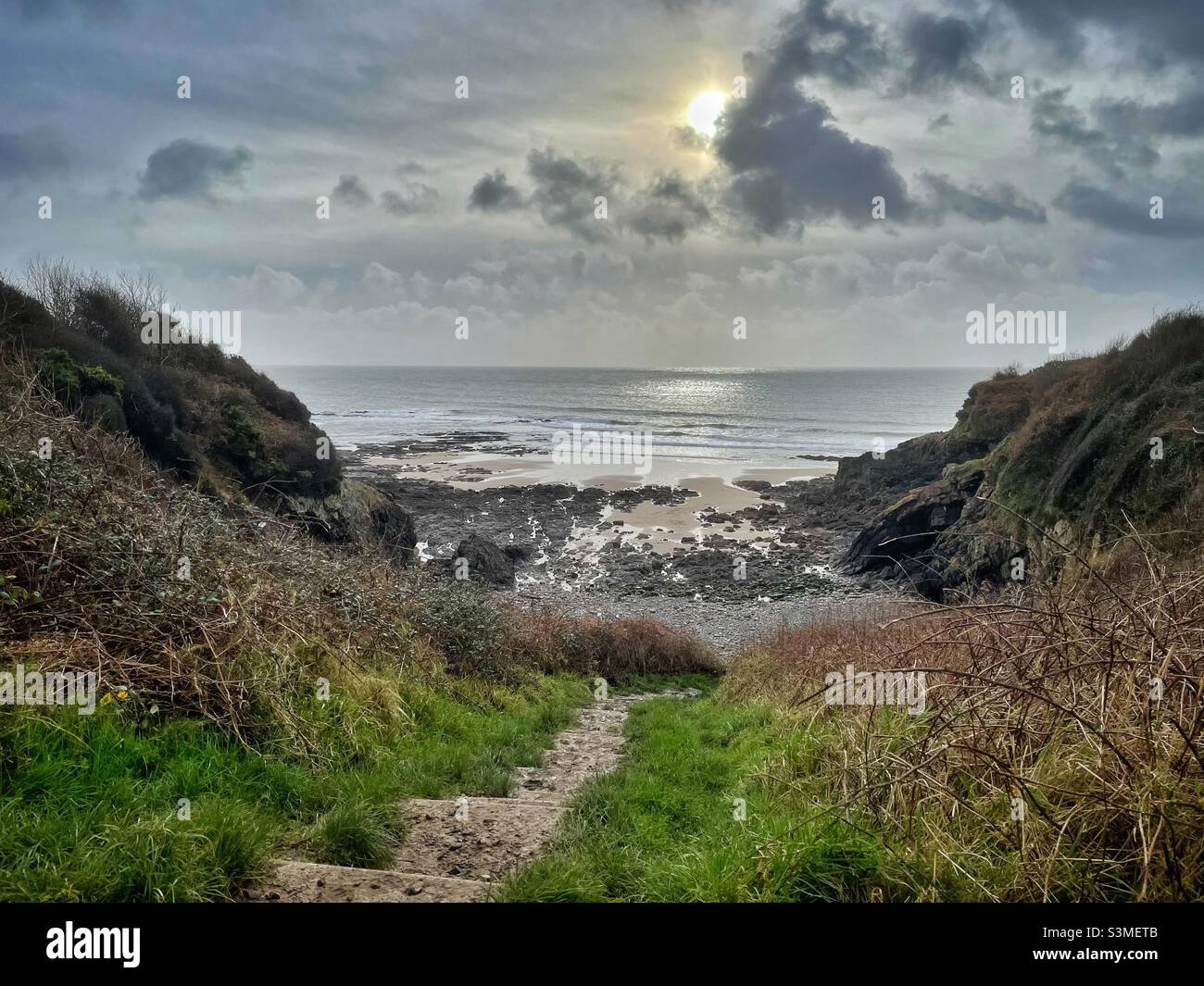Brandy Cove , Gower, Swansea, South west Wales, January. Stock Photo