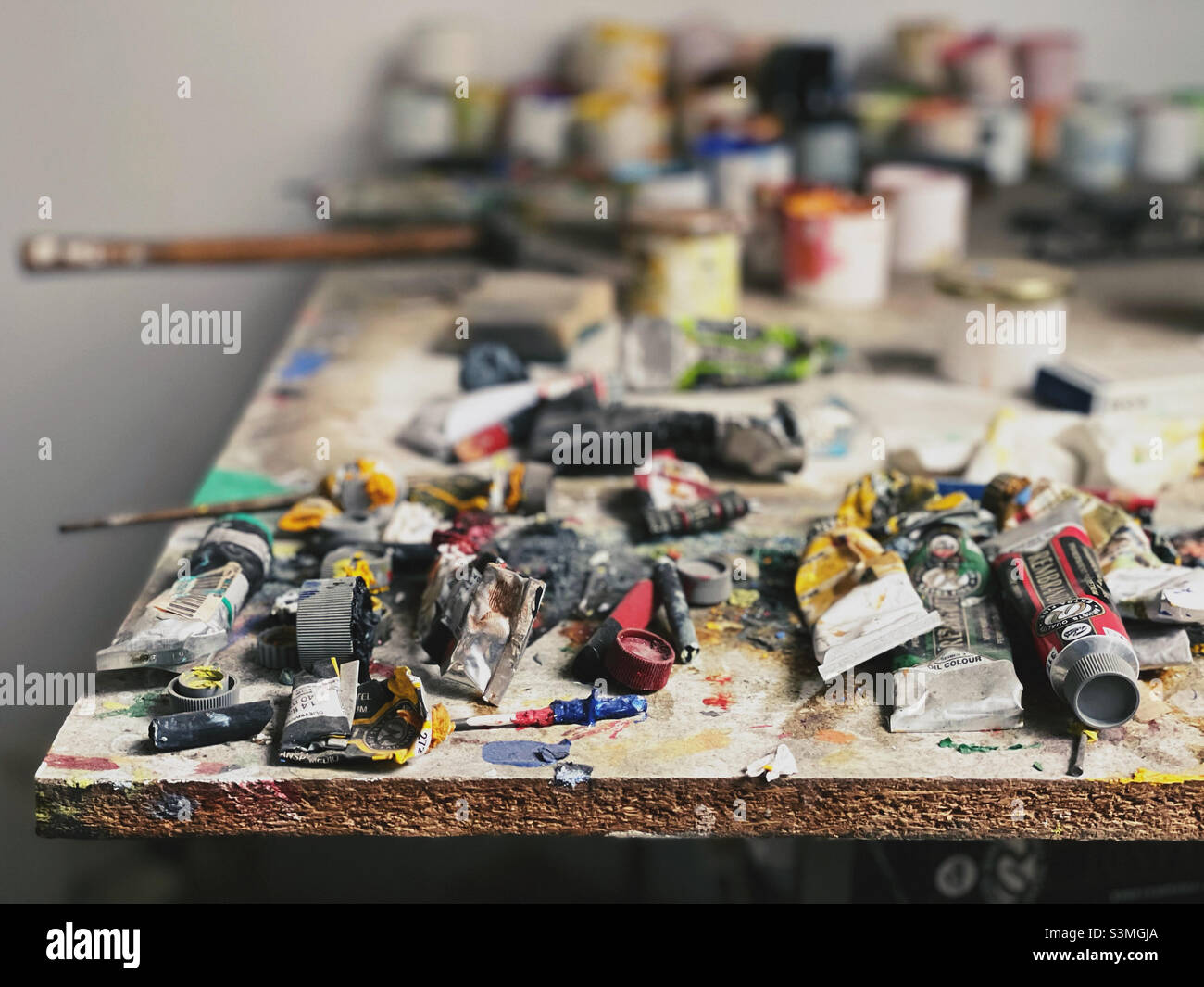 Atelier of a painter artist - Smartphone Captured Stock Image