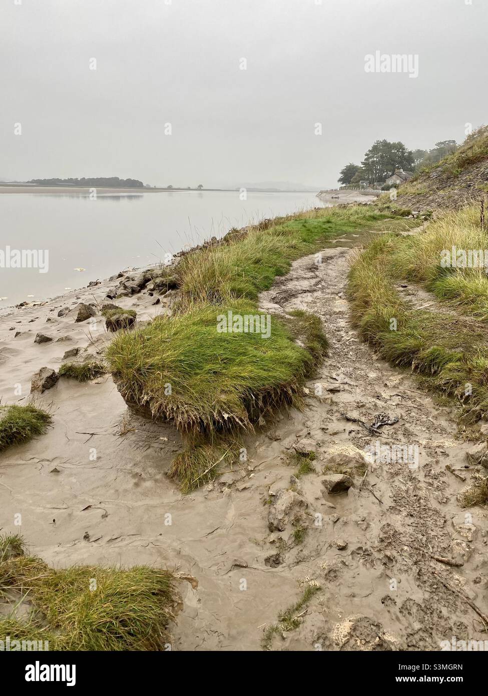 Muddy estuary footpath Stock Photo