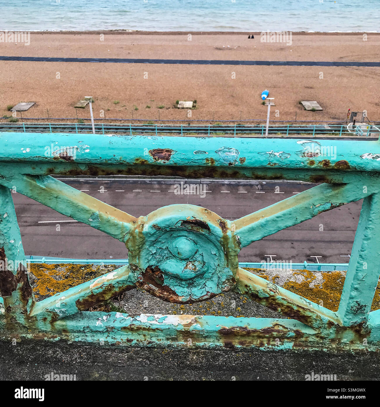 Brighton beach & ornate railings - Smartphone Captured Stock Image