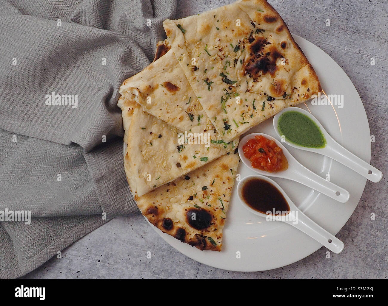 Food, Indian naan and spices Stock Photo Alamy