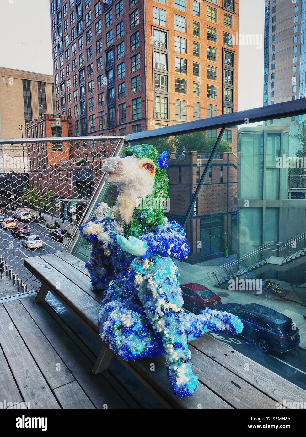 The musical brain. The High Line art. New York City. Summer 2021. - Smartphone Captured Stock Image