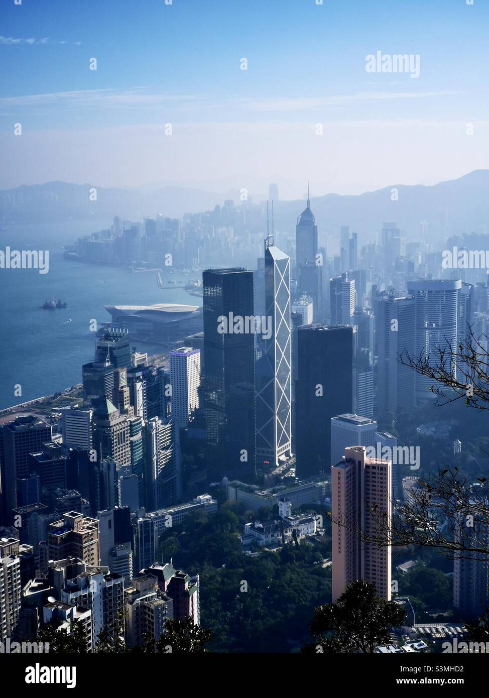 The Bank of China building in Admiralty, Hong Kong. - Smartphone Captured Stock Image
