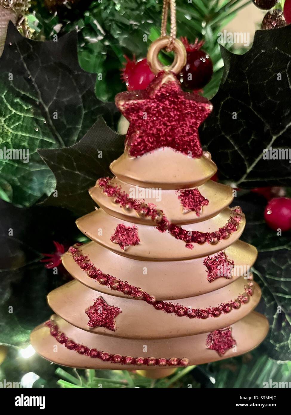 Vintage Christmas tree decorations from the 1980s Stock Photo