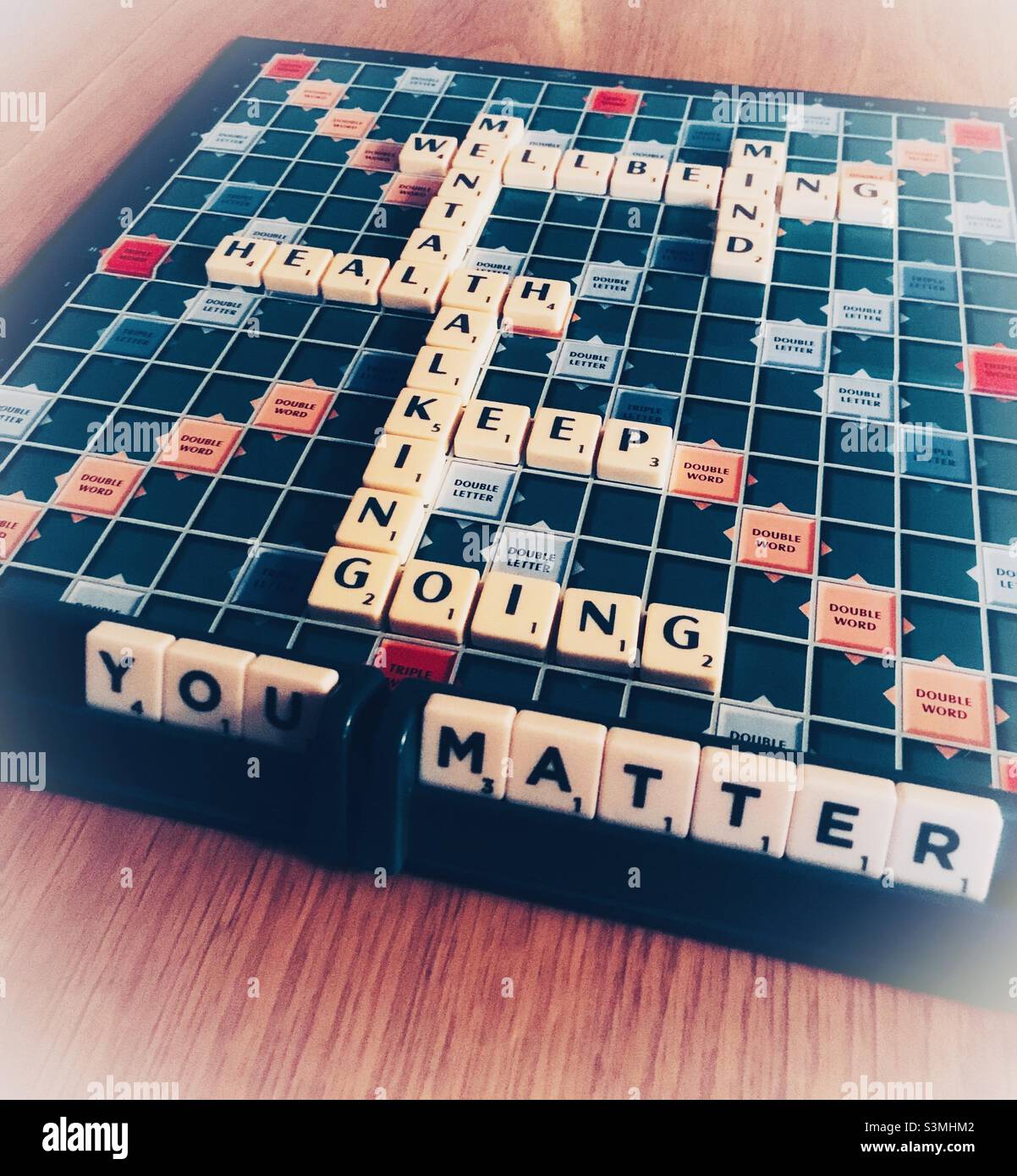 Mental Health Awareness message - scrabble letters Stock Photo