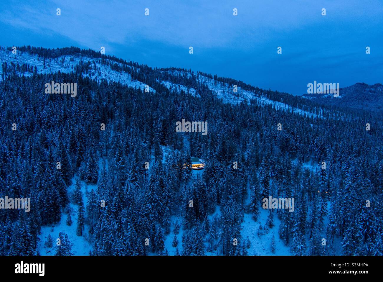 Winter Chalet on the mountainside - Smartphone Captured Stock Image