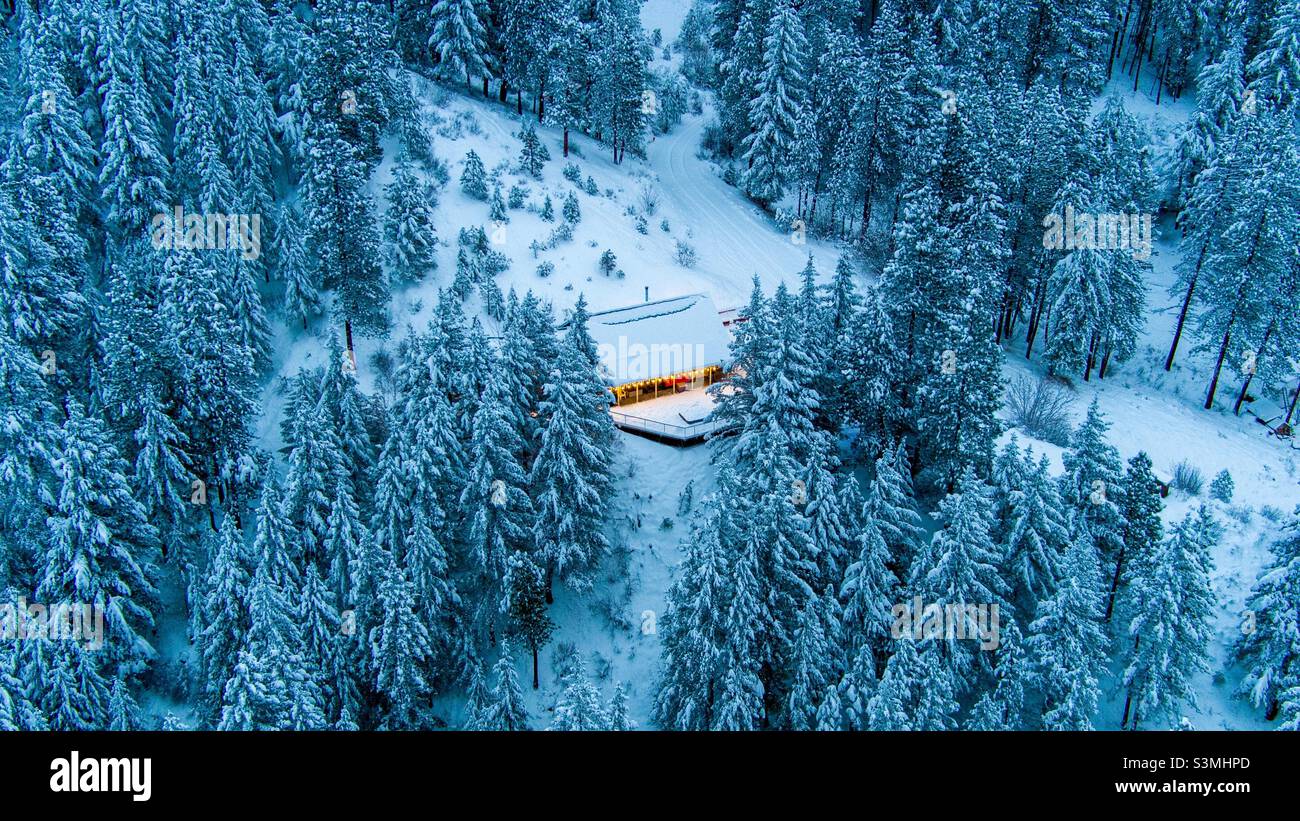 Chalet in a winter wonderland - Smartphone Captured Stock Image