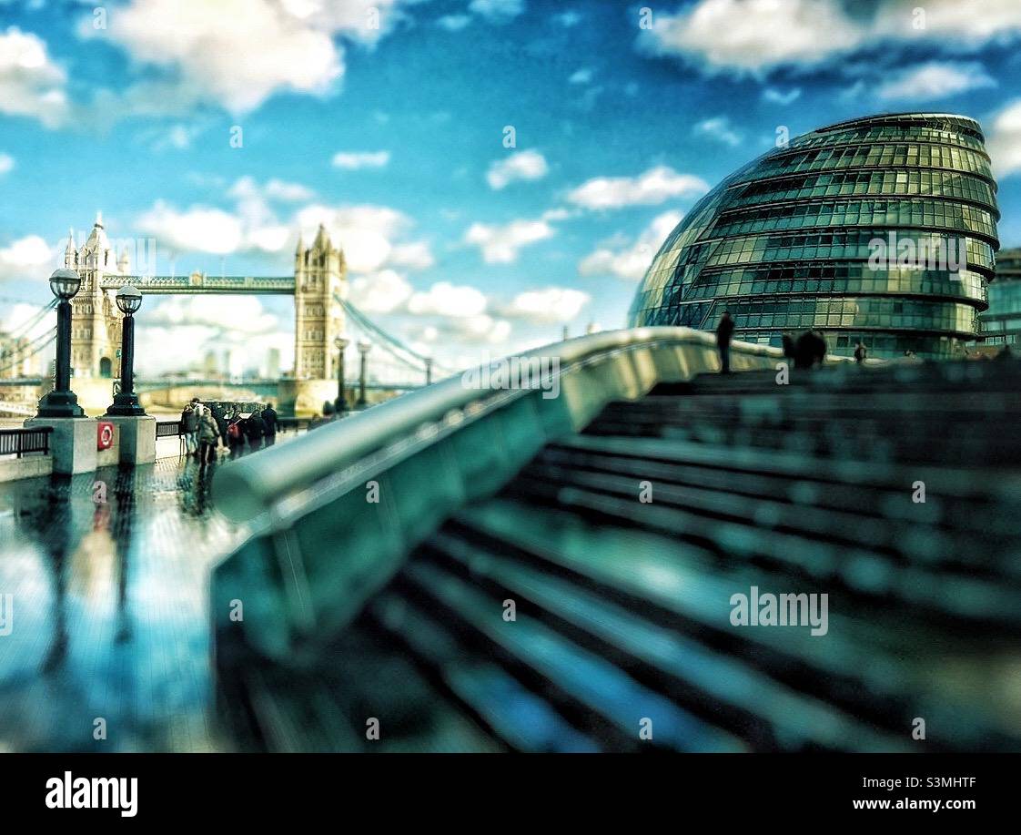 Tower Bridge and City Hall, London. - Smartphone Captured Stock Image