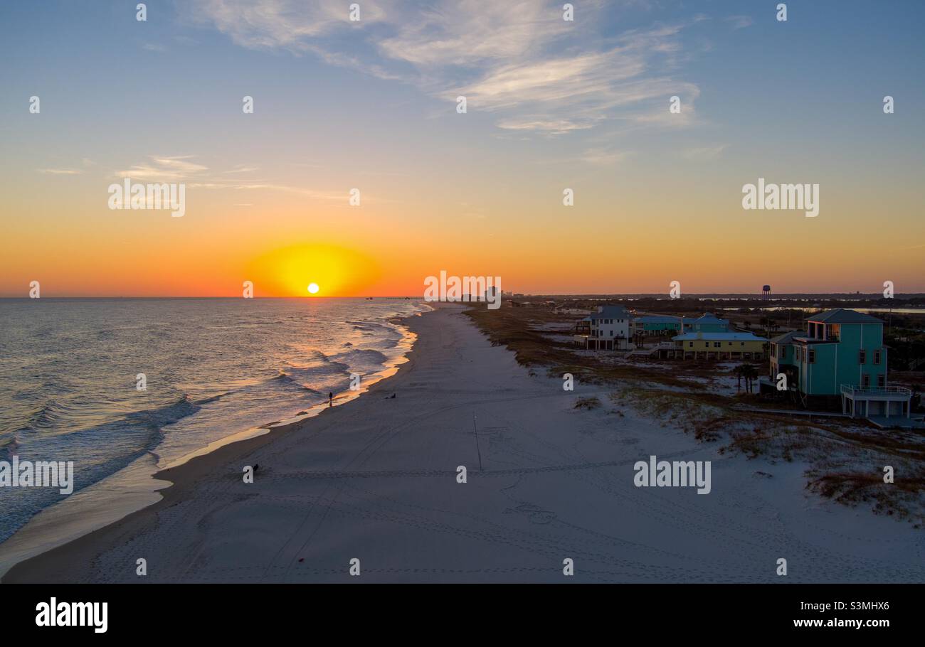 Orange Beach, Alabama at sunset Stock Photo