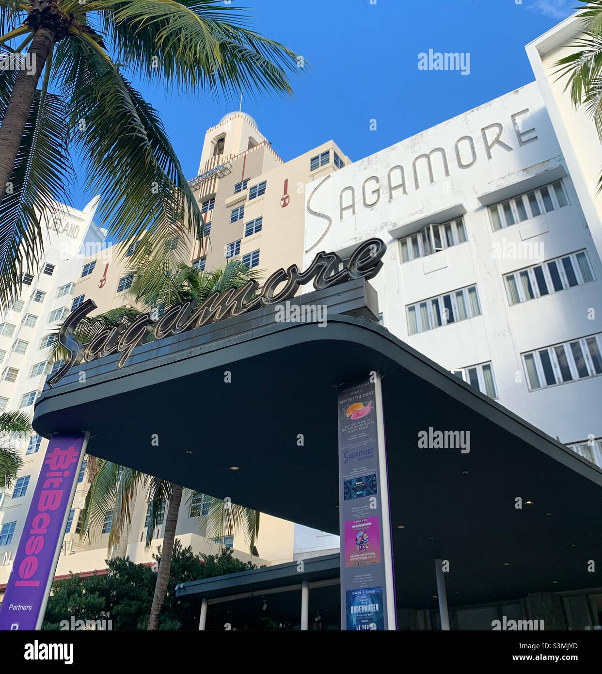 December, 2021, Sagamore Hotel, South Beach, Miami, Florida, United States, North America - Smartphone Captured Stock Image
