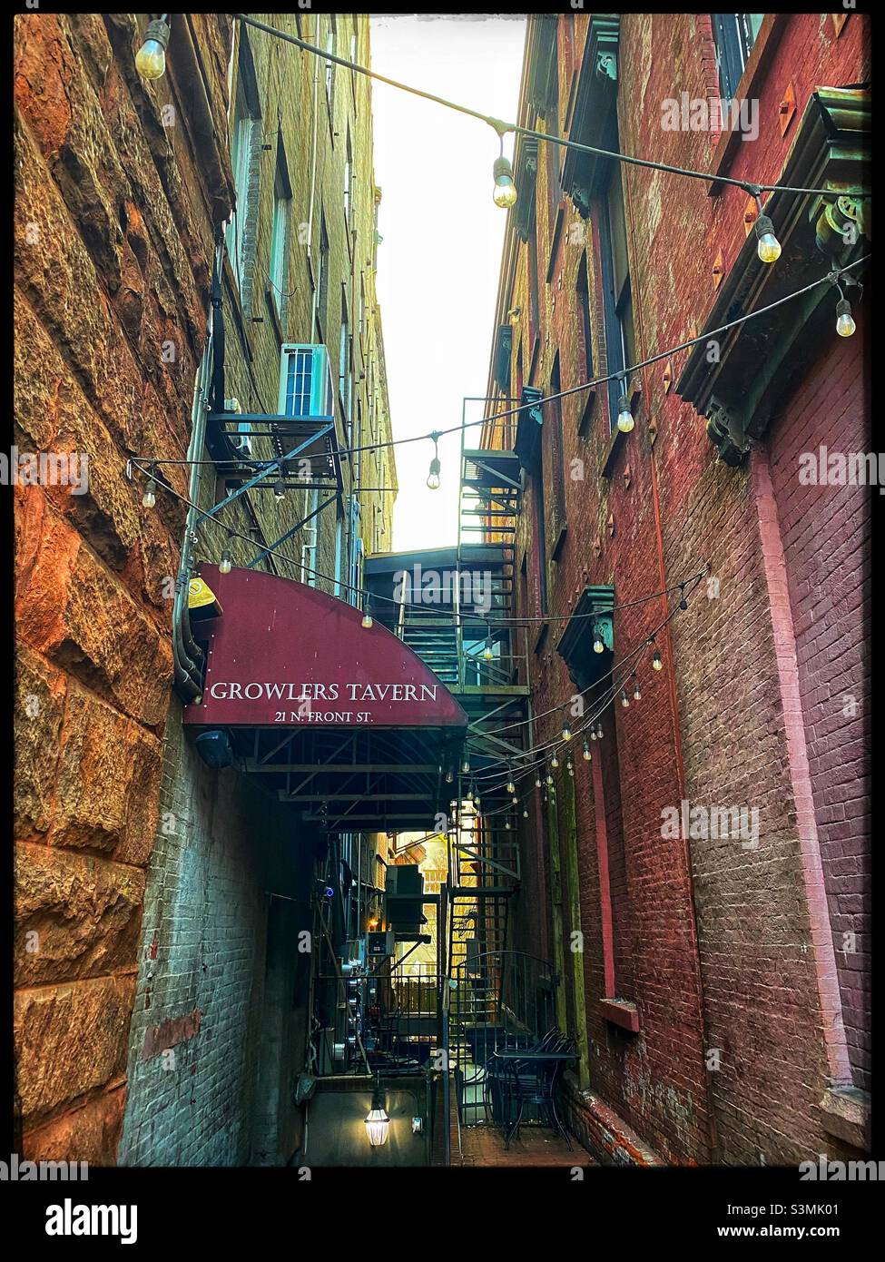 Alley in downtown Wilmington North Carolina Stock Photo