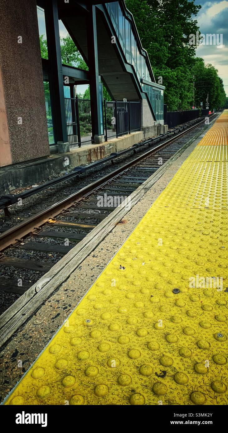 Train tracks from Ronkonkoma. New York City. 2021 Stock Photo