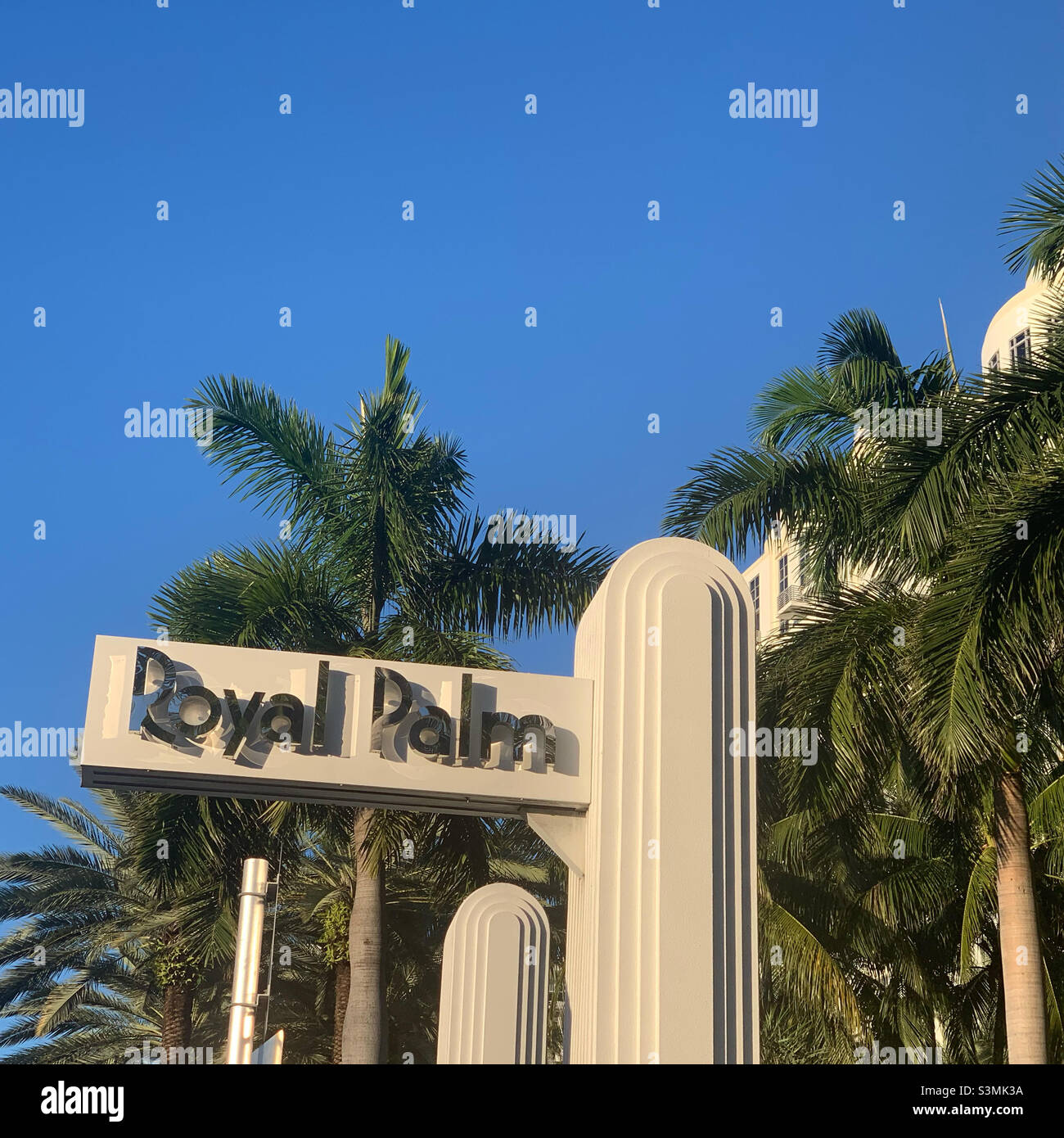December, 2021, Sign, Royal Palm South Beach Miami, Miami Beach, Florida, Miami-Dade County, Florida,United States, North America - Smartphone Captured Stock Image
