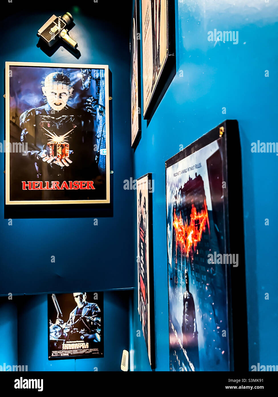 Grindhouse bar in Leeds movie posters Stock Photo