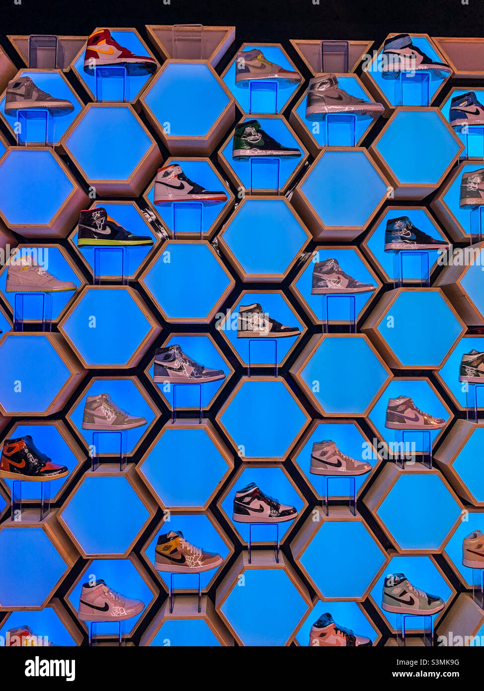 Inside McKickz trainer and sneaker shop in Leeds - Smartphone Captured Stock Image